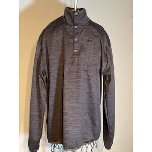 Ocean Coast Mens Small Gray Space Dye Quarter Snap Pullover Fleece Jacket